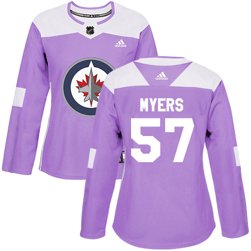 Adidas Jets #57 Tyler Myers Purple Authentic Fights Cancer Women's Stitched NHL Jersey